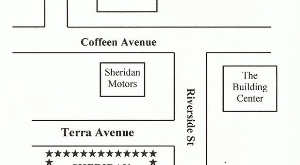 Map of Sheridan Self Storage area